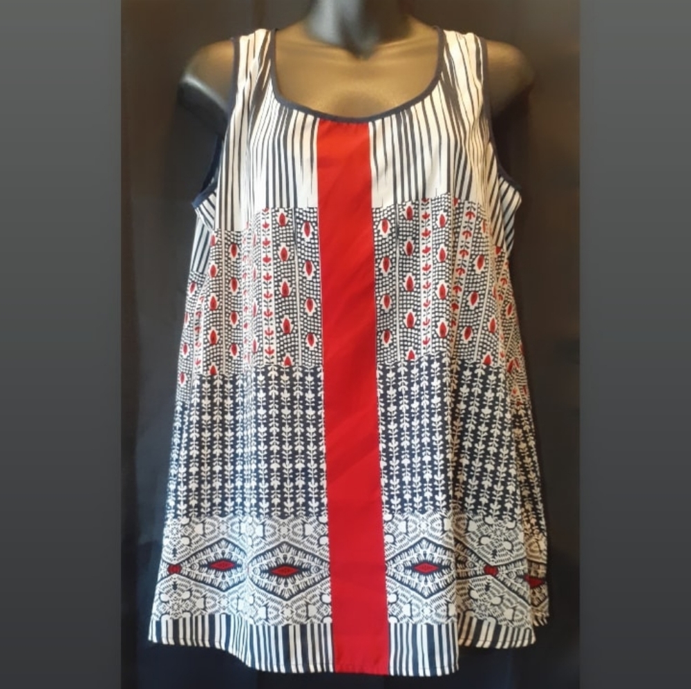 ALFANI  sleeveless sheer medium top